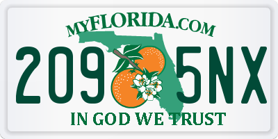 FL license plate 2095NX