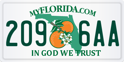 FL license plate 2096AA