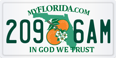 FL license plate 2096AM