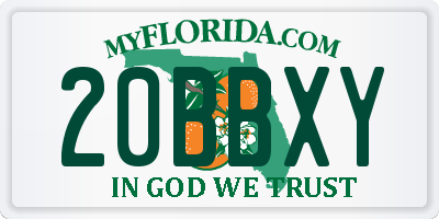 FL license plate 20BBXY