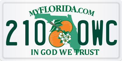 FL license plate 2100WC