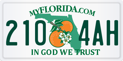 FL license plate 2104AH