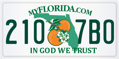 FL license plate 2107BO