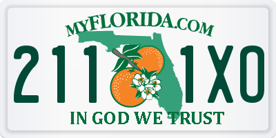 FL license plate 2111XO