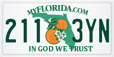 FL license plate 2113YN