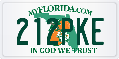 FL license plate 212PKE