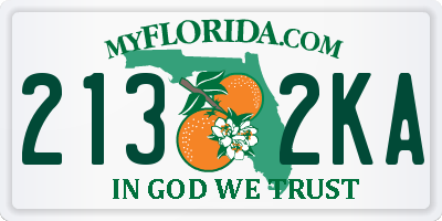 FL license plate 2132KA