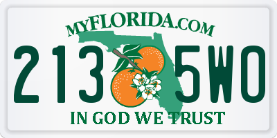 FL license plate 2135WO