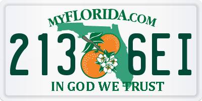 FL license plate 2136EI