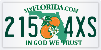 FL license plate 2154XS