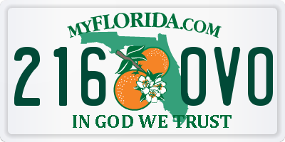 FL license plate 2160VO