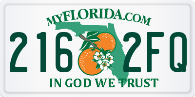 FL license plate 2162FQ