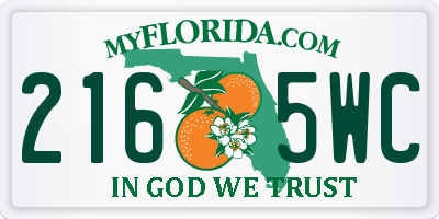 FL license plate 2165WC