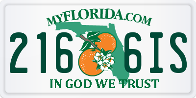 FL license plate 2166IS