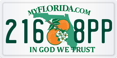 FL license plate 2168PP
