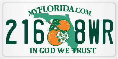 FL license plate 2168WR