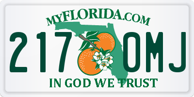 FL license plate 2170MJ