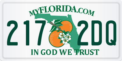 FL license plate 2172DQ