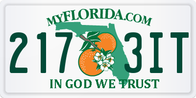 FL license plate 2173IT