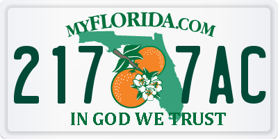 FL license plate 2177AC