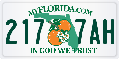 FL license plate 2177AH