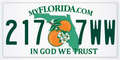 FL license plate 2177WW