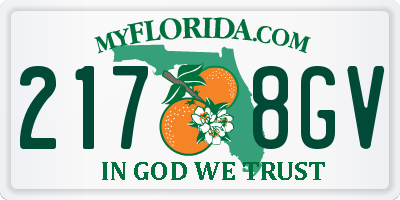 FL license plate 2178GV