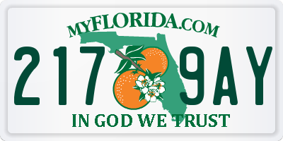 FL license plate 2179AY