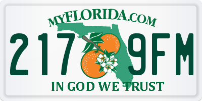 FL license plate 2179FM
