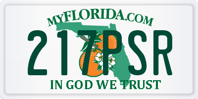 FL license plate 217PSR