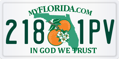 FL license plate 2181PV