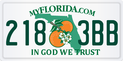 FL license plate 2183BB