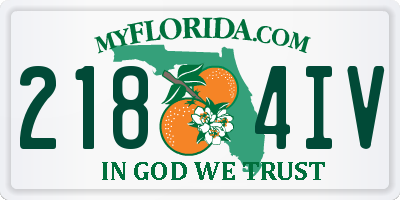 FL license plate 2184IV