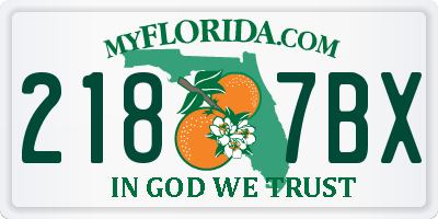 FL license plate 2187BX