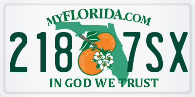 FL license plate 2187SX