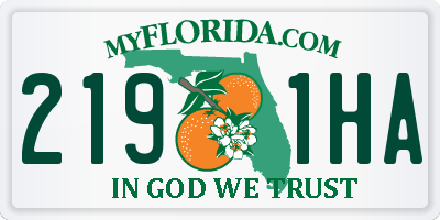 FL license plate 2191HA