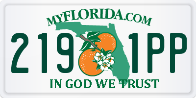 FL license plate 2191PP