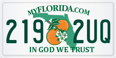 FL license plate 2192UQ
