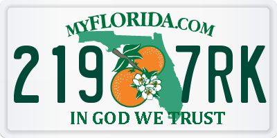 FL license plate 2197RK
