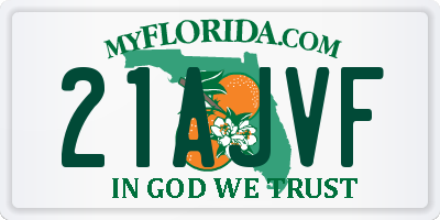 FL license plate 21AJVF