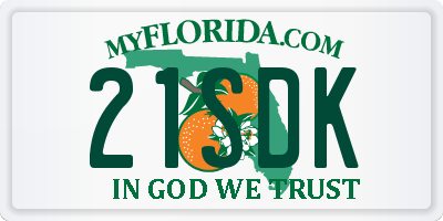 FL license plate 21SDK