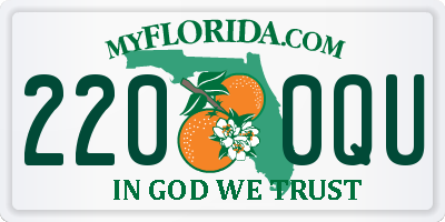 FL license plate 2200QU