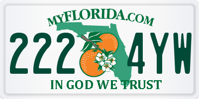 FL license plate 2224YW