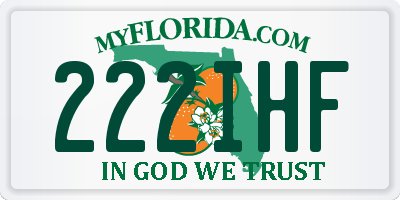 FL license plate 222IHF