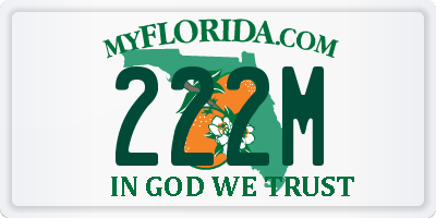 FL license plate 222M