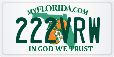 FL license plate 222VRW