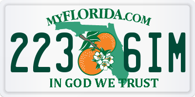 FL license plate 2236IM