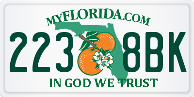 FL license plate 2238BK