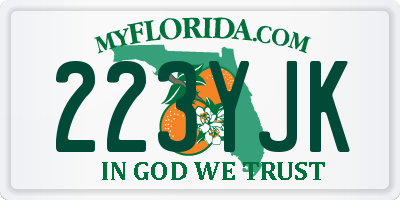 FL license plate 223YJK