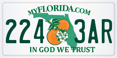 FL license plate 2243AR